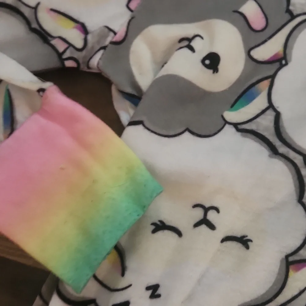Justice Size 8 Sheep Over Onesie Pajamas